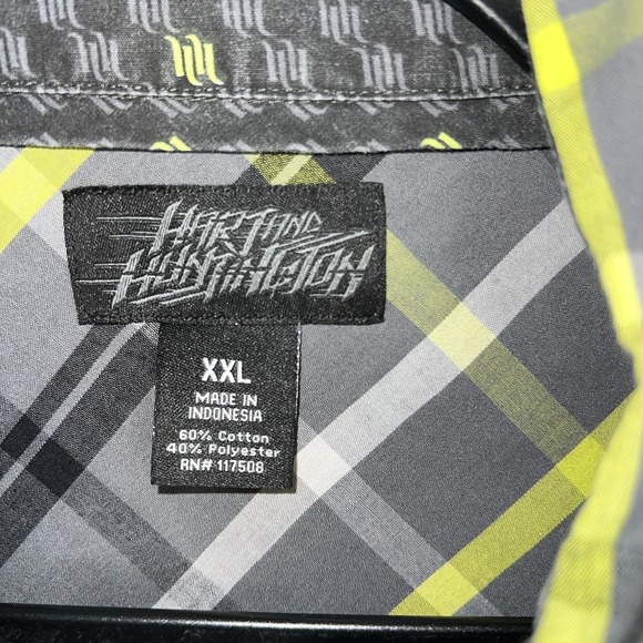 Hart & Huntington 2XL Short Sleeve Button Down Gray Shirt - Picture 2 of 9